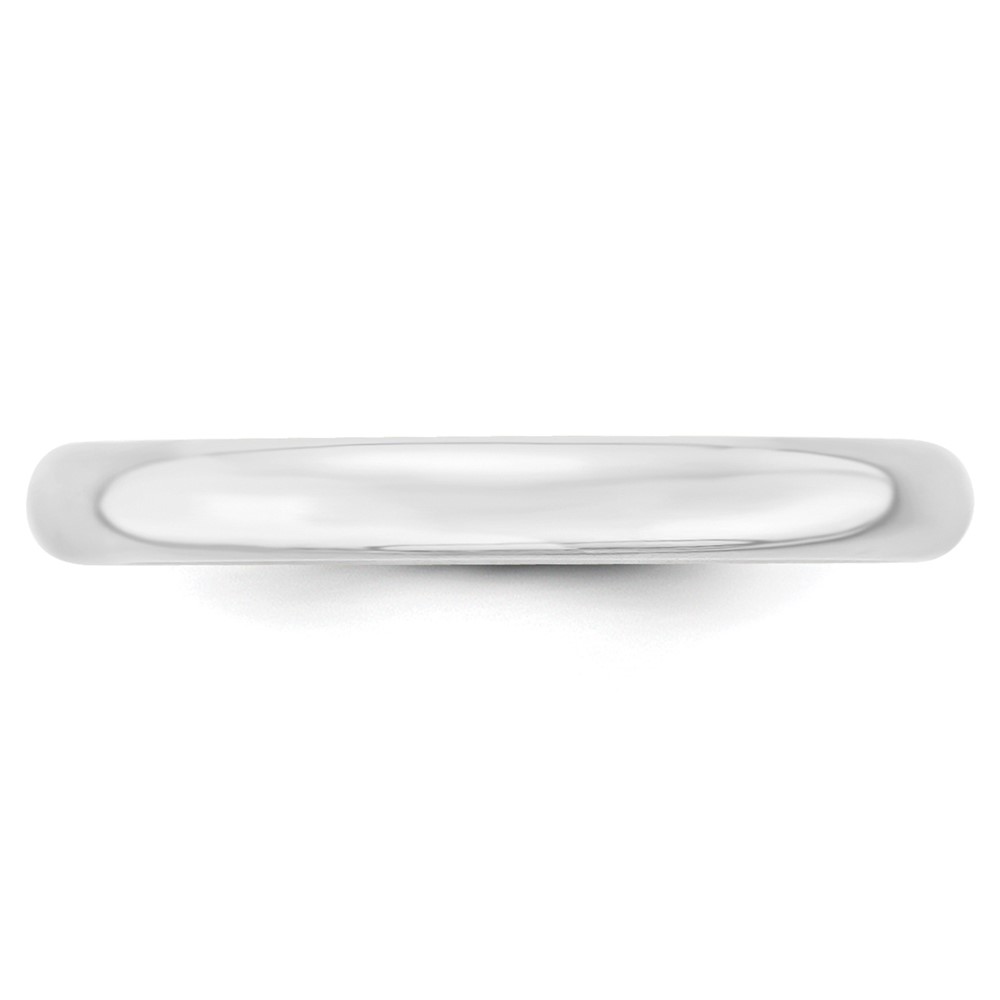 10k White Gold 3mm Lightweight Comfort Fit Wedding Band Size 7 (1WCFL030-7)