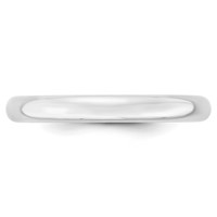 14K White Gold 3mm Lightweight Comfort Fit Wedding Band view 2