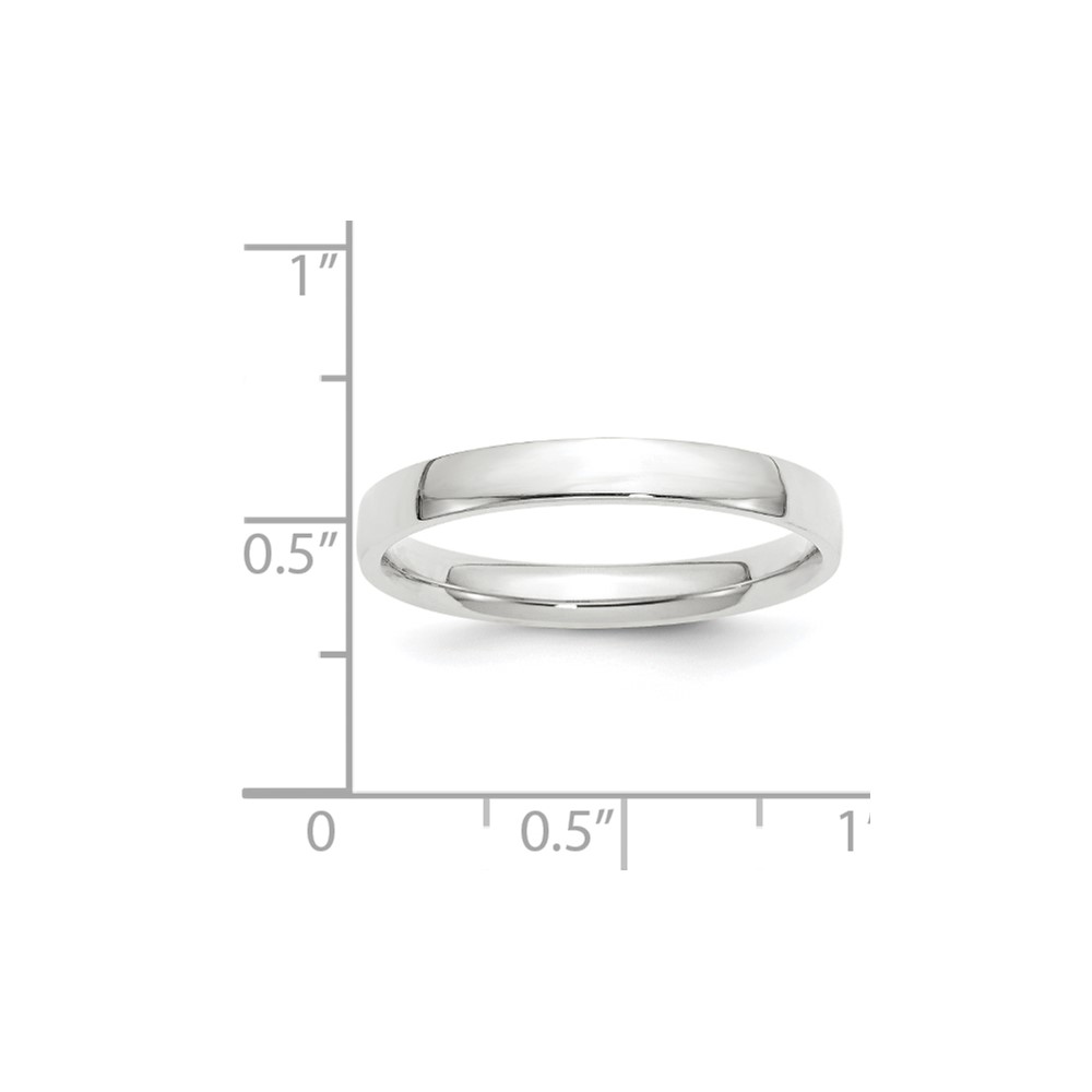 10k White Gold 3mm Lightweight Comfort Fit Wedding Band Size 7 (1WCFL030-7)