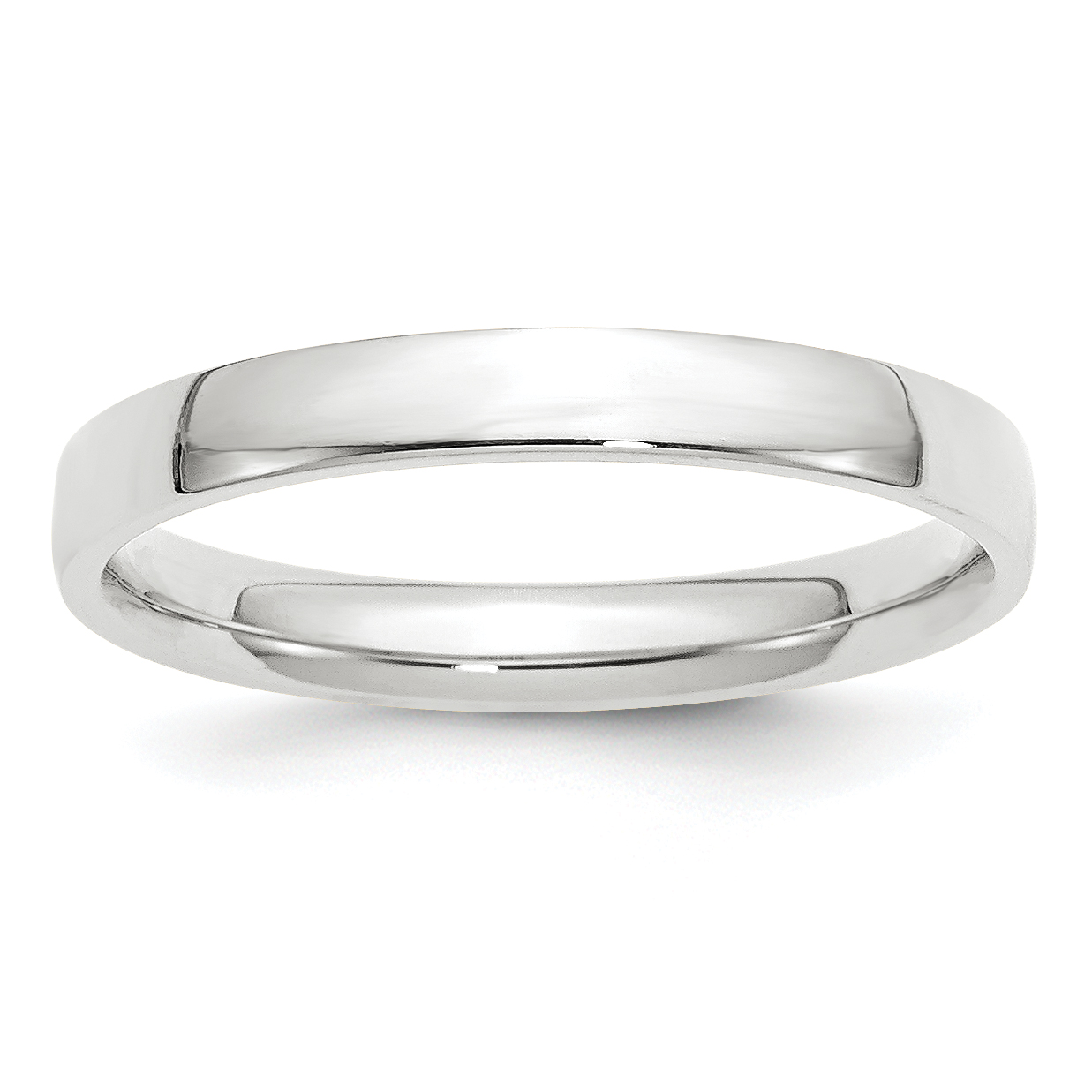 10k White Gold 3mm Lightweight Comfort Fit Wedding Band Size 10.5 (1WCFL030-10.5)