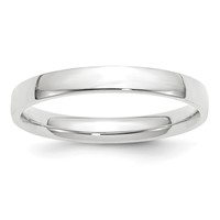 14K White Gold 3mm Lightweight Comfort Fit Wedding Band view 1