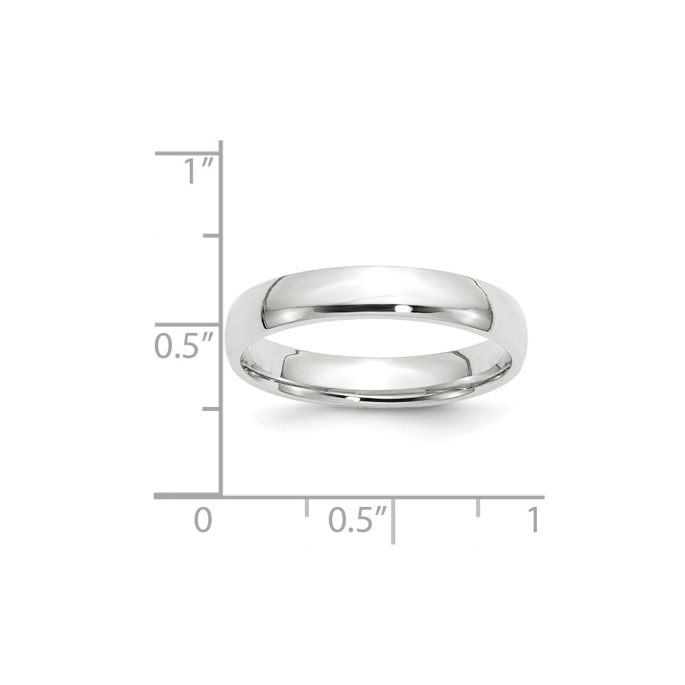 10k White Gold 4mm Lightweight Comfort Fit Wedding Band Ring