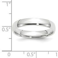 10K White Gold 4mm Lightweight Comfort Fit Wedding Band view 3