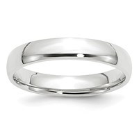 10K White Gold 4mm Lightweight Comfort Fit Wedding Band view 1