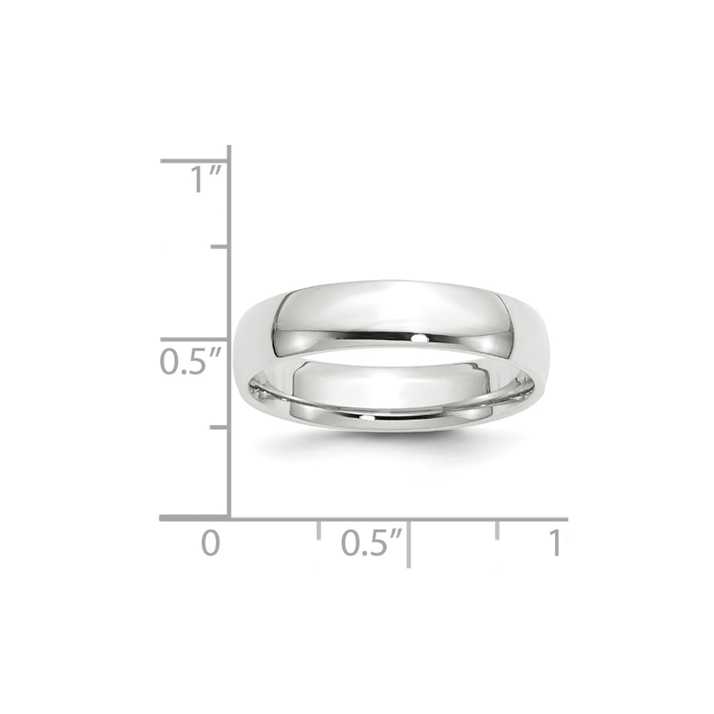 10k White Gold 5mm Lightweight Comfort Fit Wedding Band Ring