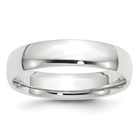 10K White Gold 5mm Lightweight Comfort Fit Wedding Band view 1