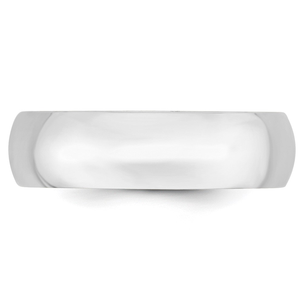 10k White Gold 6mm Lightweight Comfort Fit Wedding Band Size 8.5 (1WCFL060-8.5)