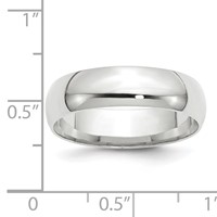 10K White Gold 6mm Lightweight Comfort Fit Wedding Band, Size 4 view 4