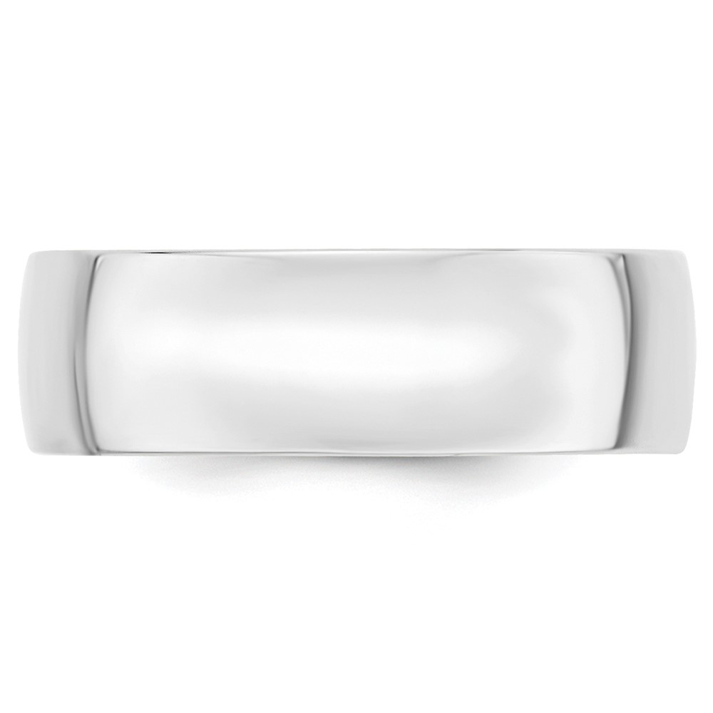 14k White Gold 7mm Lightweight Comfort Fit Wedding Band Size 10 (WCFL070-10)