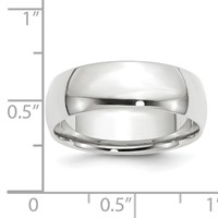 14K White Gold 7mm Lightweight Comfort Fit Wedding Band view 3