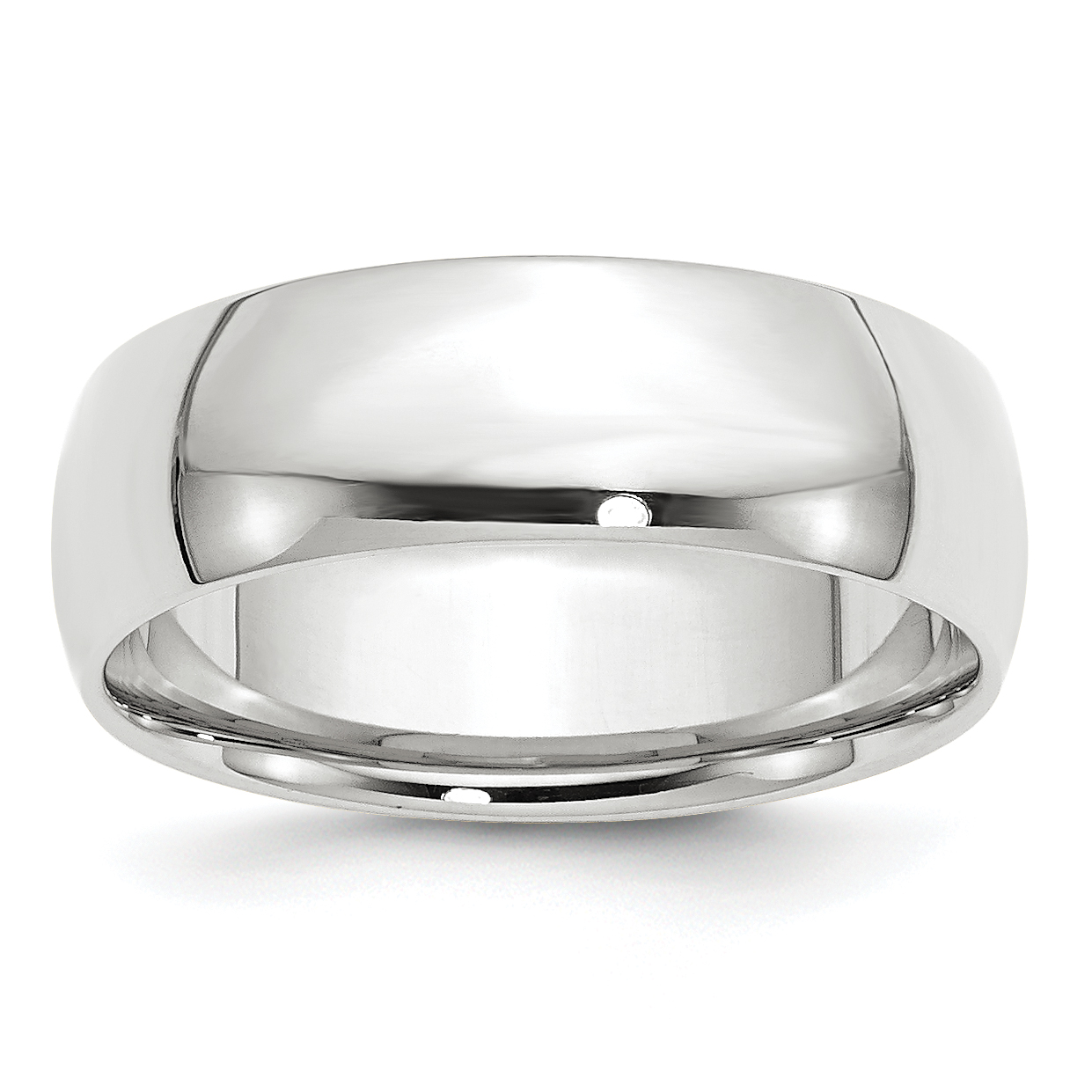 10k White Gold 7mm Lightweight Comfort Fit Wedding Band Size 10 (1WCFL070-10)