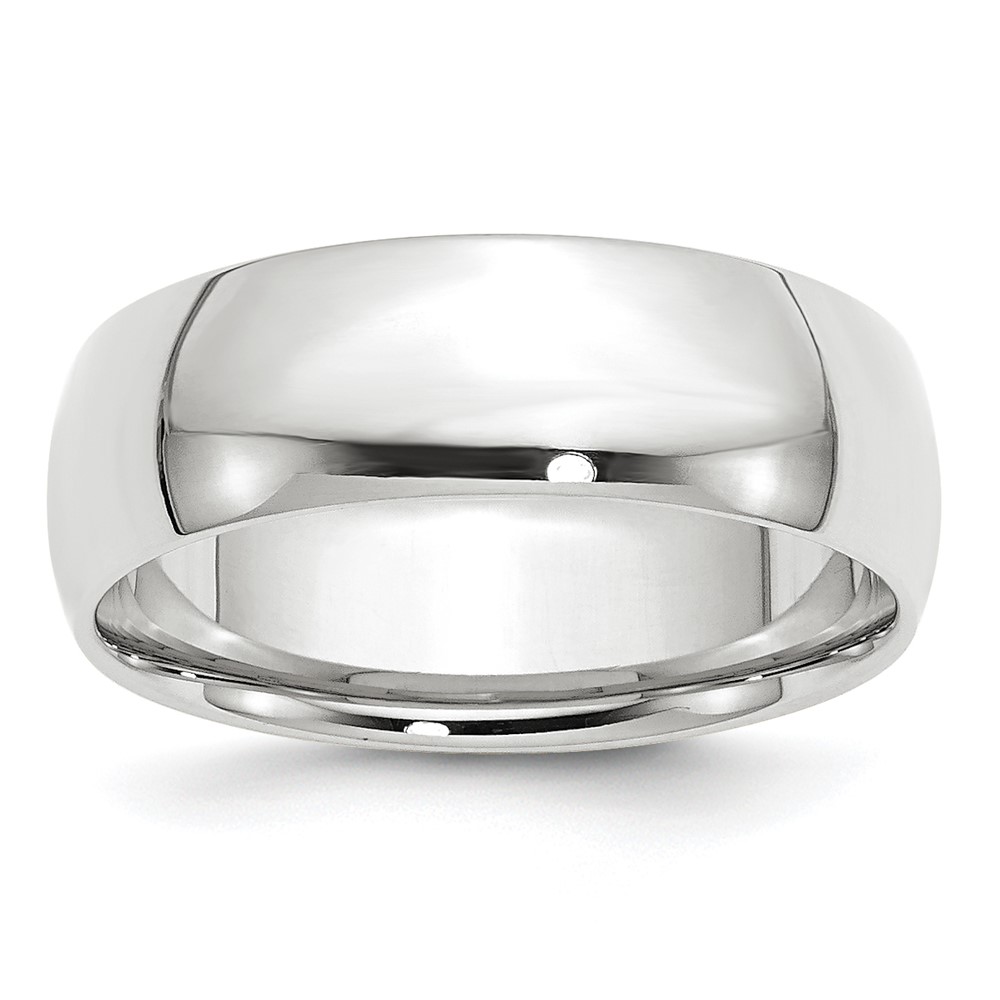 10k White Gold 7mm Lightweight Comfort Fit Wedding Band Size 10 (1WCFL070-10)