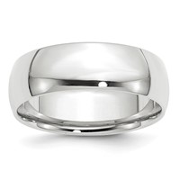 14K White Gold 7mm Lightweight Comfort Fit Wedding Band view 1
