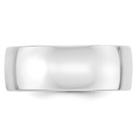 14K White Gold 8mm Lightweight Comfort Fit Wedding Band view 2