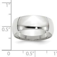 14K White Gold 8mm Lightweight Comfort Fit Wedding Band view 3
