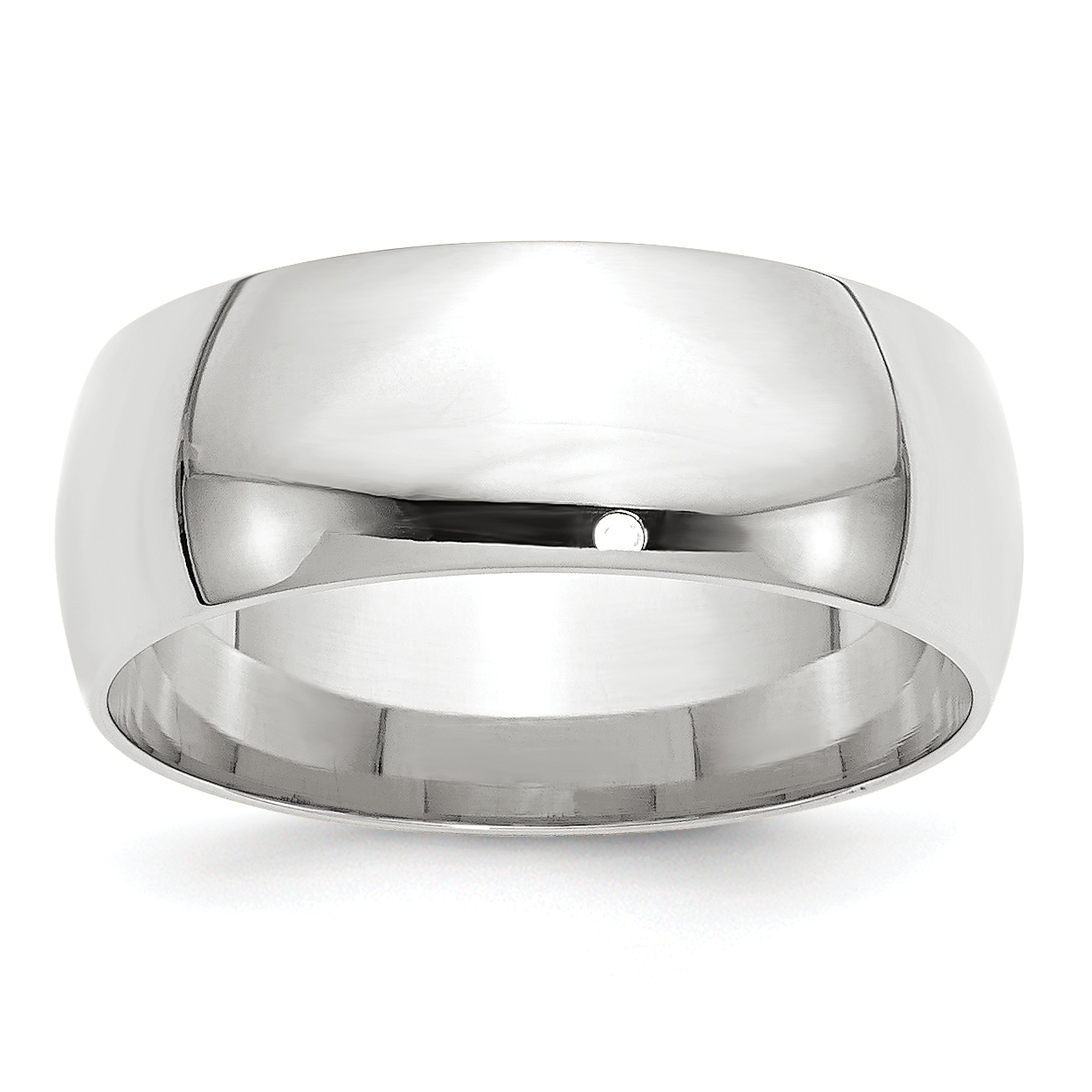 10k White Gold 8mm Lightweight Comfort Fit Wedding Band Size 11 (1WCFL080-11)