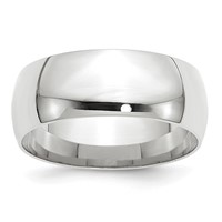 14K White Gold 8mm Lightweight Comfort Fit Wedding Band view 1