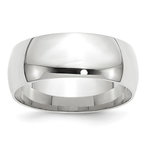 10k White Gold 8mm Lightweight Comfort Fit Wedding Band Size 11.5