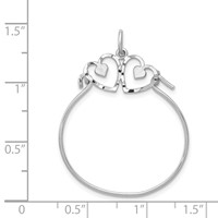 14K White Gold Diamond-cut Heart Charm Holder Pendant view 3