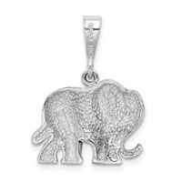14K White Gold Polished Elephant Charm view 3