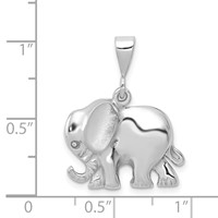 14K White Gold Polished Elephant Charm view 4