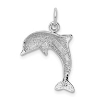 14K White Gold Dolphin Charm view 3