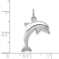 14K White Gold Dolphin Charm view 4