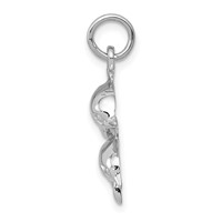 14K White Gold Dolphin Pair Charm view 2