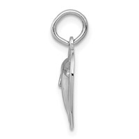 14K White Gold Dolphin in Heart Charm view 2