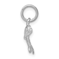 14K White Gold Dolphin Charm view 2