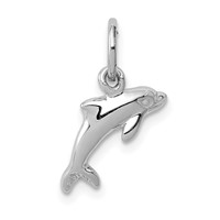 14K White Gold Dolphin Charm view 1