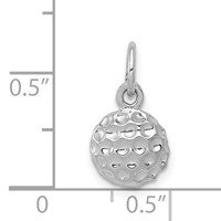 14K White Gold Domed Golf Ball Charm view 4