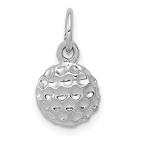 14K White Gold Domed Golf Ball Charm view 1