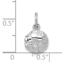 14K White Gold Domed Soccer Ball Charm view 4