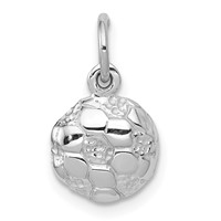 14K White Gold Domed Soccer Ball Charm view 1