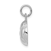 14K White Gold Baseball Charm view 2