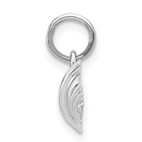 14K White Gold Curved Barbell Charm view 2