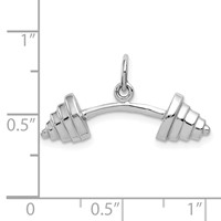 14K White Gold Curved Barbell Charm view 3