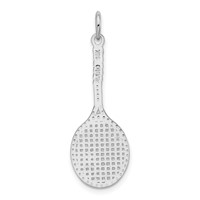 14K White Gold Tennis Racquet Charm view 3
