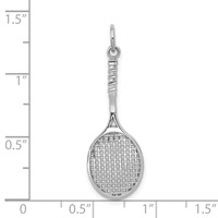 14K White Gold Tennis Racquet Charm view 4