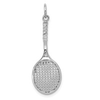 14K White Gold Tennis Racquet Charm view 1