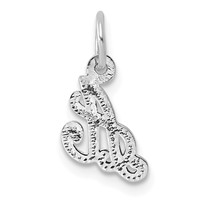 14K White Gold Casted Script Letter a Initial Charm view 4