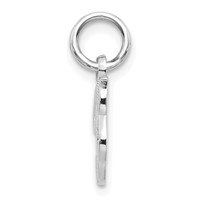 14KW White Gold Casted Script Letter B Initial Charm view 2