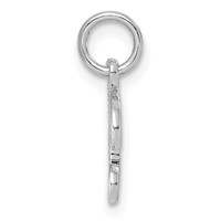 14KW White Gold Casted Script Letter B Initial Charm view 3