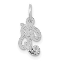 14KW White Gold Casted Script Letter B Initial Charm view 4