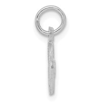 14K White Gold Casted Script Letter C Initial Charm view 2