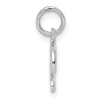 14KW White Gold Casted Script Letter D Initial Charm view 2