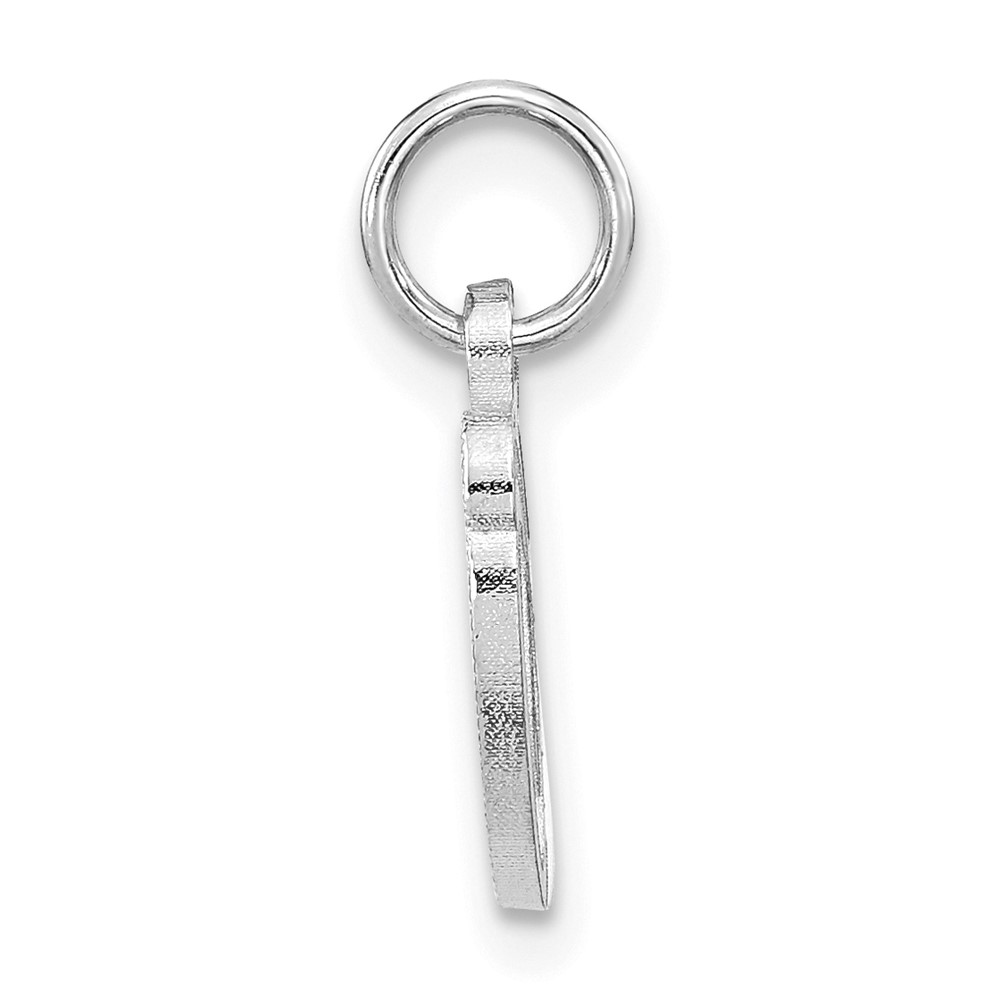 14KW White Gold Casted Script Letter O Initial Charm (WCH138-O)