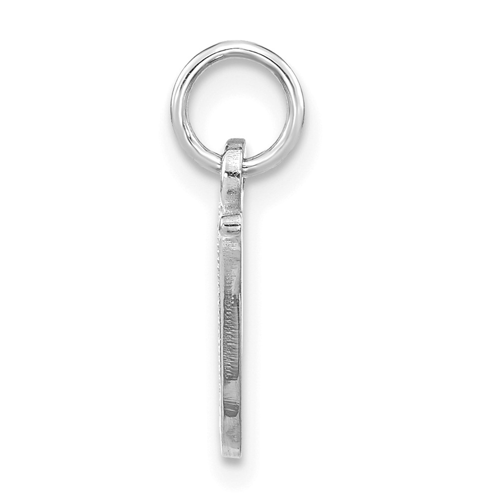 14KW White Gold Casted Script Letter W Initial Charm (WCH138-W)
