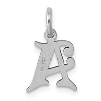 14K White Gold Diamond-cut Letter a Initial Charm view 4